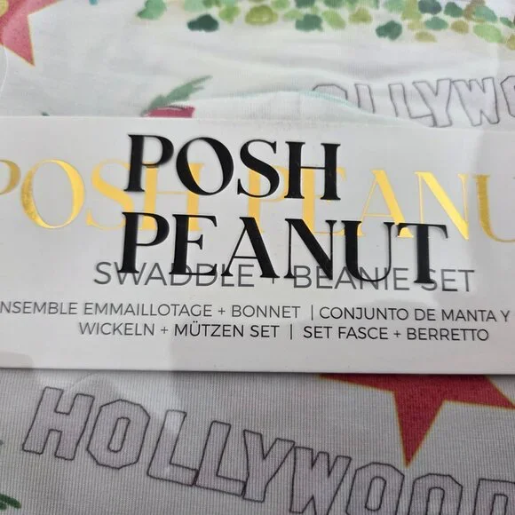 NWT Posh Peanut Hollywood BABY Swaddle & Beanie Set - OS - Picture 4 of 5
